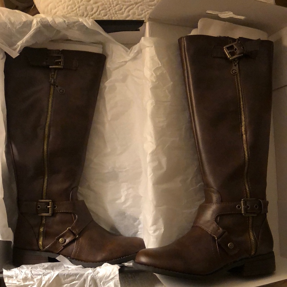 Guess Brown Wide Calf Boots.Size 7.